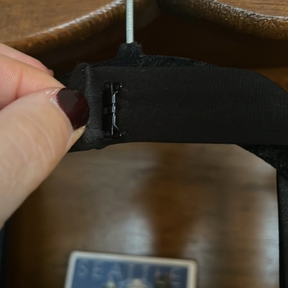 BETSY & ADAM Solid Black Halter Ruffled Detail Formal Dress, Size 4, NWT. - Picture 10 of 14